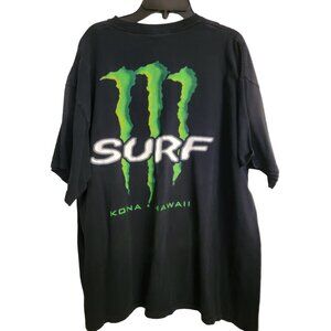 Vintage Monster Energy Drink Surf Surfing T-Shirt Black Size Men's XL  Color Bla